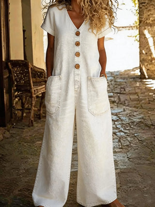 Denise – V-hals Denim Jumpsuit