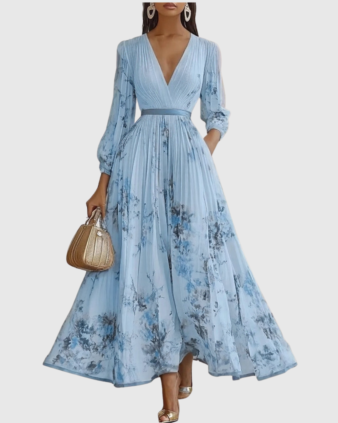 Siena™ - Elegant Plisse Maxi Kjole