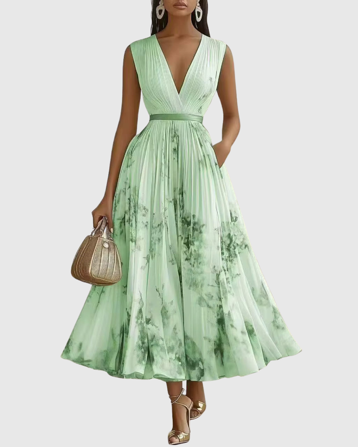 Siena™ - Elegant Plisse Maxi Kjole