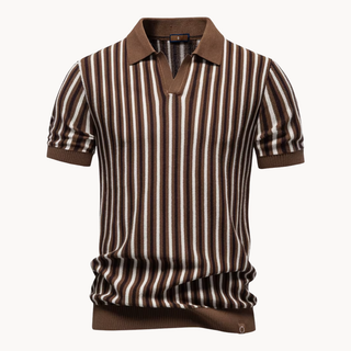 Stripet strikket polo