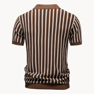 Stripet strikket polo