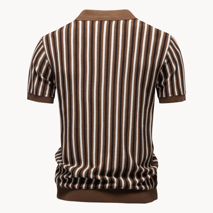 Stripet strikket polo