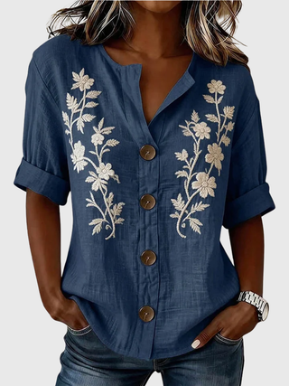 Freja | Elegant Brodert Topp
