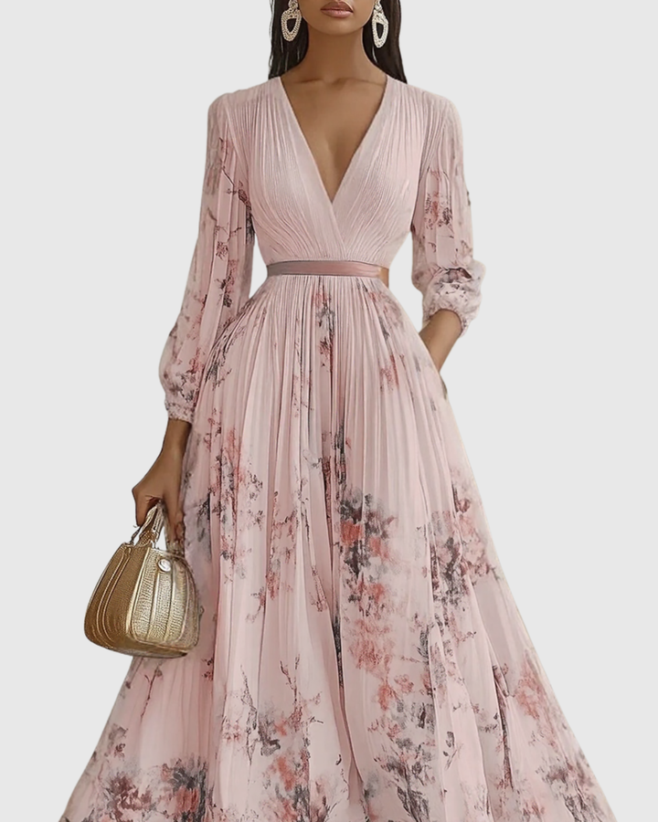 Siena™ - Elegant Plisse Maxi Kjole