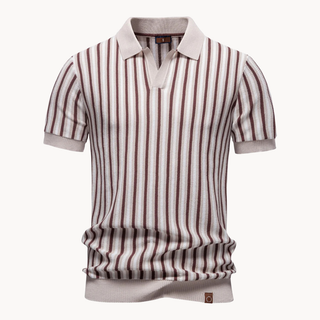 Stripet strikket polo