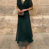 Lady™ - Elegant maxikjole for festlige anledninger med V-hals