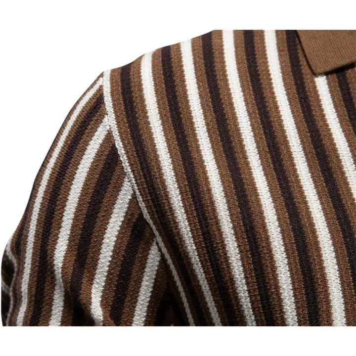 Stripet strikket polo