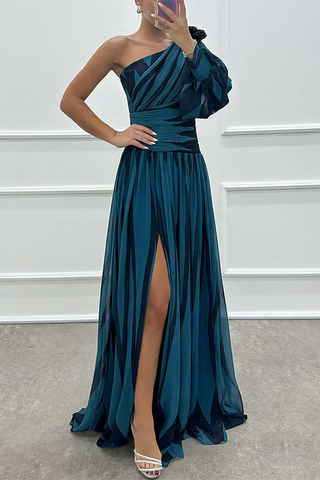 Fenna™ - Elegant Lang Kjole med En Skulder