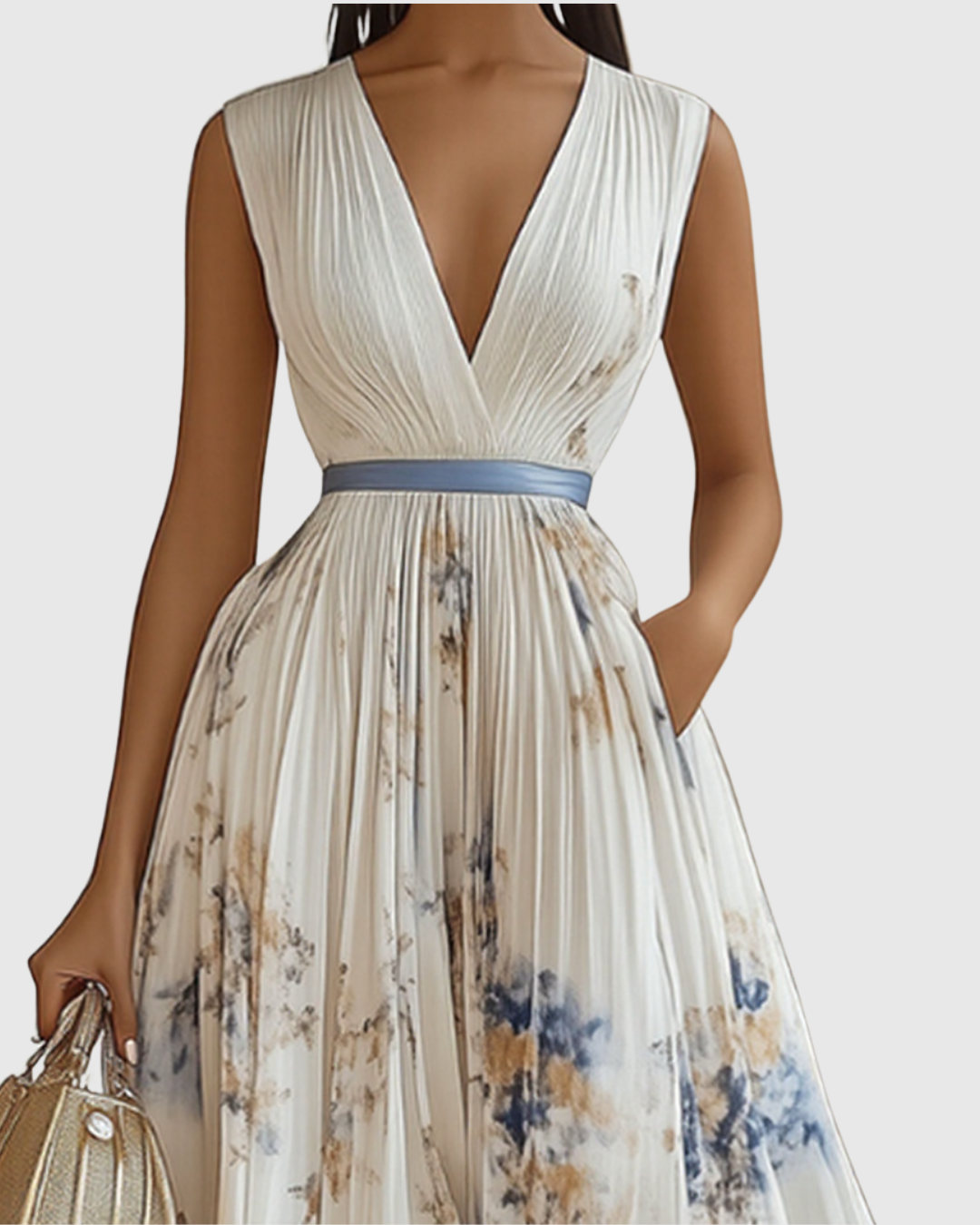 Siena™ - Elegant Plisse Maxi Kjole
