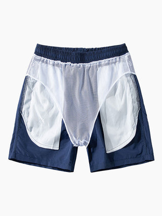 Geometrisk skjorte- og badeshortssett