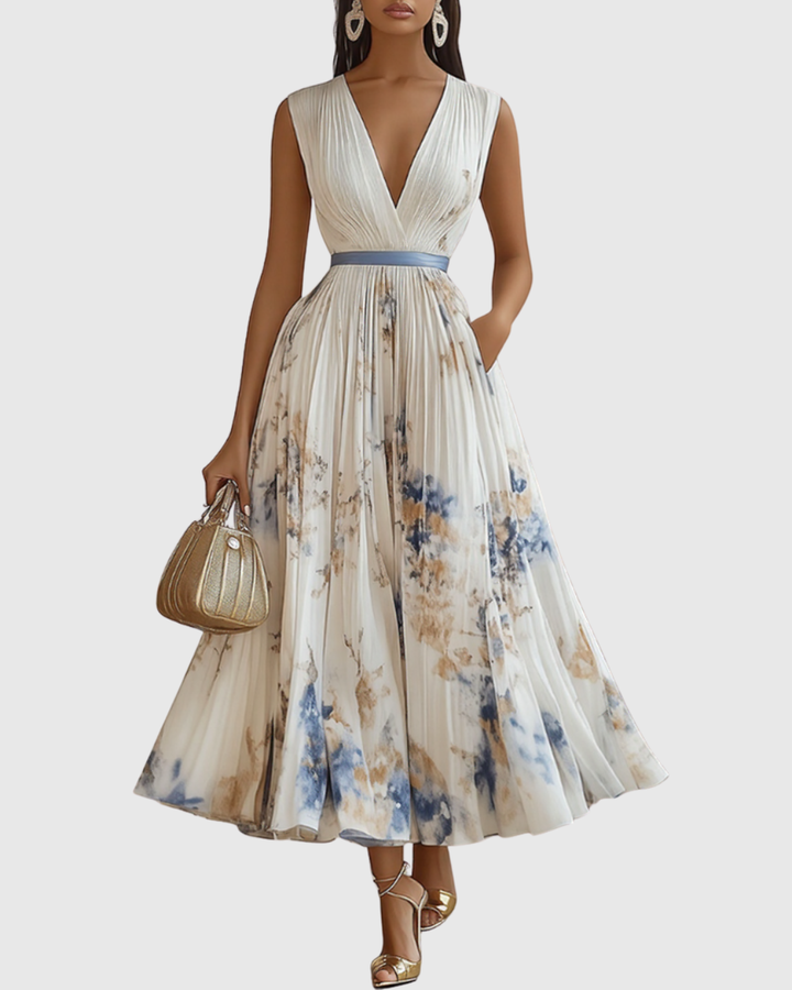 Siena™ - Elegant Plisse Maxi Kjole