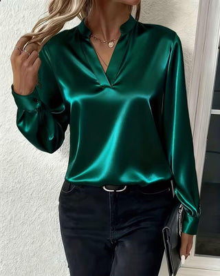 Asta™ – Elegant V-hals Langermet Topp