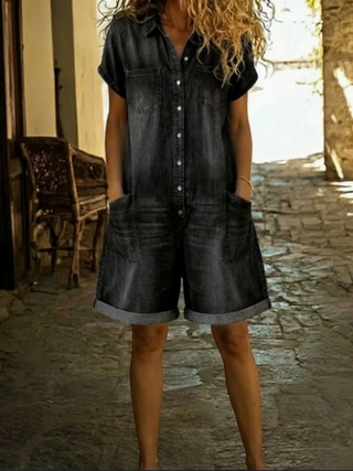 Maja – Klassisk Denim Playsuit