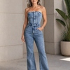 Linda – Stroppeløs denim jumpsuit