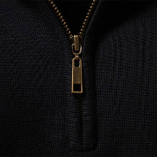 Dennis™- Stripet Genser med Quarter Zip