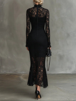 Teresa – Elegant svart maxi-kjole med fishtail