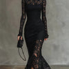 Teresa – Elegant svart maxi-kjole med fishtail