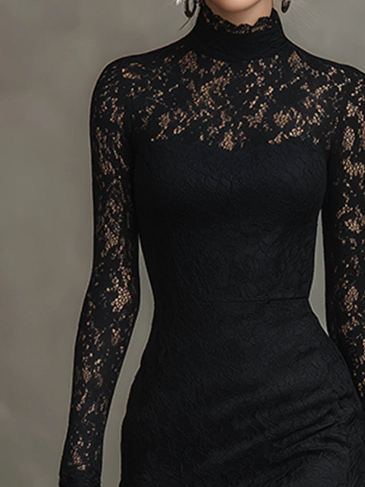 Teresa – Elegant svart maxi-kjole med fishtail