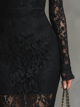 Teresa – Elegant svart maxi-kjole med fishtail