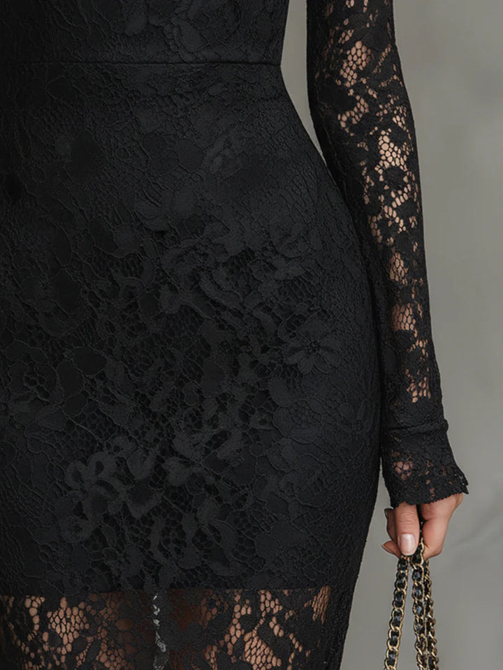 Teresa – Elegant svart maxi-kjole med fishtail