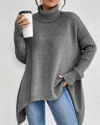 Grete™ - Elegant Asymmetrisk Høyhalset Genser