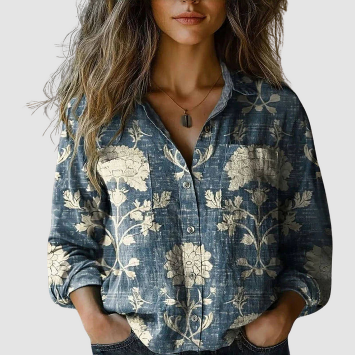 Morena | Vintage Trykt Bluse
