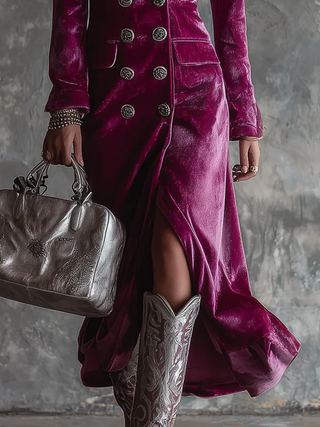 Danuta Velour Blazer Maxi Dress