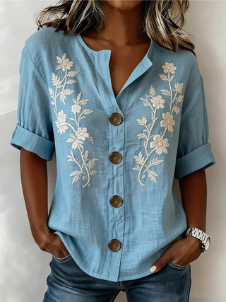 Freja | Elegant Brodert Topp