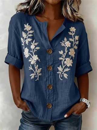 Freja | Elegant Brodert Topp