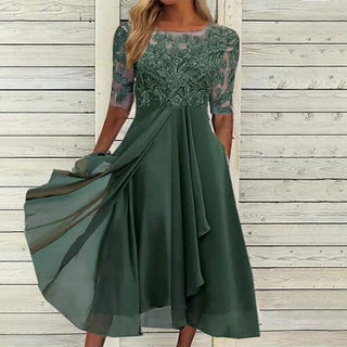Puck™ - Elegant Midi-Kjole i Blonder