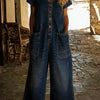 Denise – V-hals Denim Jumpsuit