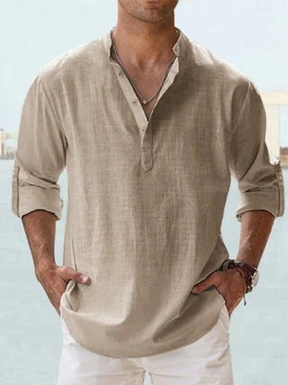 Victor™ – Henley Neck Pustende Langermet Skjorte