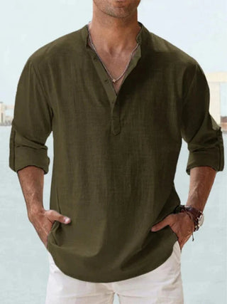 Victor™ – Henley Neck Pustende Langermet Skjorte