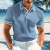 Adrian™ – Ribbestrikket Poloskjorte med Knapper